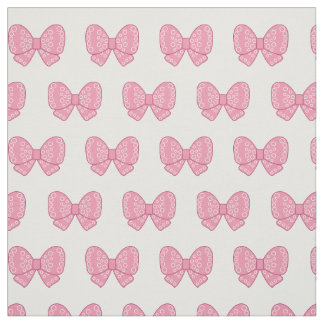 Kawaii rosa bows på vit bakgrund tyg