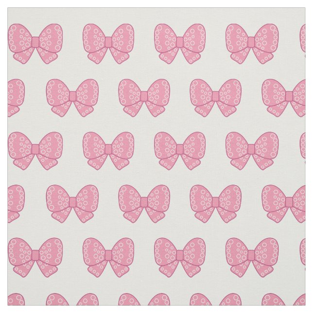 Kawaii rosa bows på vit bakgrund tyg (Provkarta)