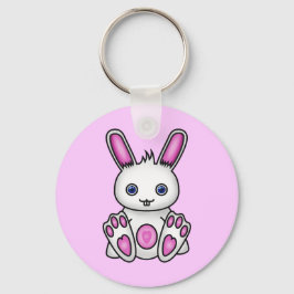 Kawaii Rosa Bunny Nyckelring