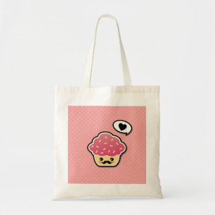 Kawaii Rosa Cupaka med Mustache Tygkasse