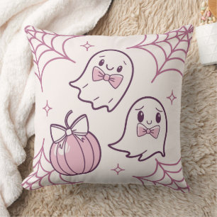 Kawaii Rosa Halloween Spöken & Pumpkin Kudde