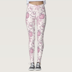 Kawaii Rosa Halloween Spöken & Pumpkin Leggings