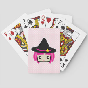 Kawaii Rosa Halls Witch-spelkort Kortlek
