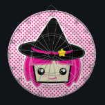 Kawaii Rosa Hearing Witch Dart Board Piltavla<br><div class="desc">Cute and roligt Kawaii Rosa Hearing Witch Dart Board. Underbara för barn och vuxnor.</div>