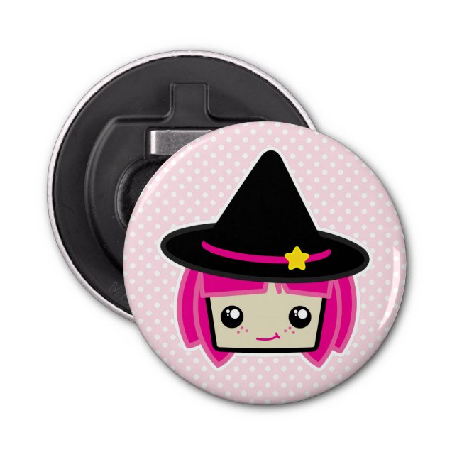 Kawaii Rosa Hjärn Witch Flaska-öppnare Flasköppnare (Framsidan)
