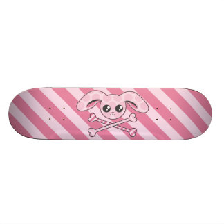 Kawaii rosa kaninskalle skateboard bräda 20,5 cm