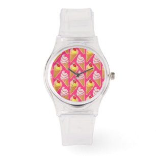 Kawaii rosa mönster med jordgubbsmassel armbandsur