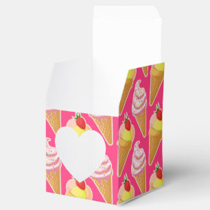 Kawaii rosa mönster med jordgubbsmassel presentaskar
