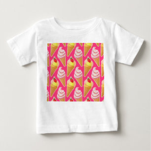 Kawaii rosa mönster med jordgubbsmassel t shirt