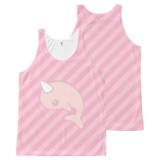 Kawaii rosa Narwhal med rosa randar