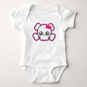 Kawaii Rosa Ribbon Skull Clothing Tee