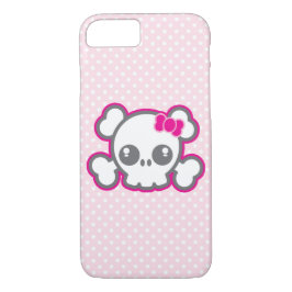 Kawaii Rosa Ribbon Skull iphone case