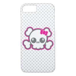 Kawaii Rosa Ribbon Skull iphone case