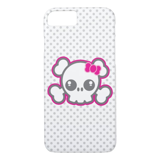 Kawaii Rosa Ribbon Skull iphone case Case-Mate iPhone Skal (Baksida)
