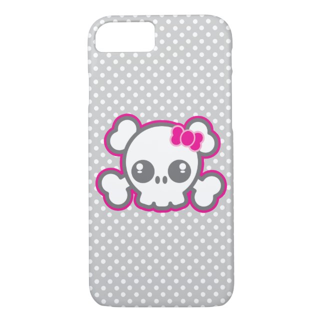 Kawaii Rosa Ribbon Skull iphone case Case-Mate iPhone Skal (Baksida)