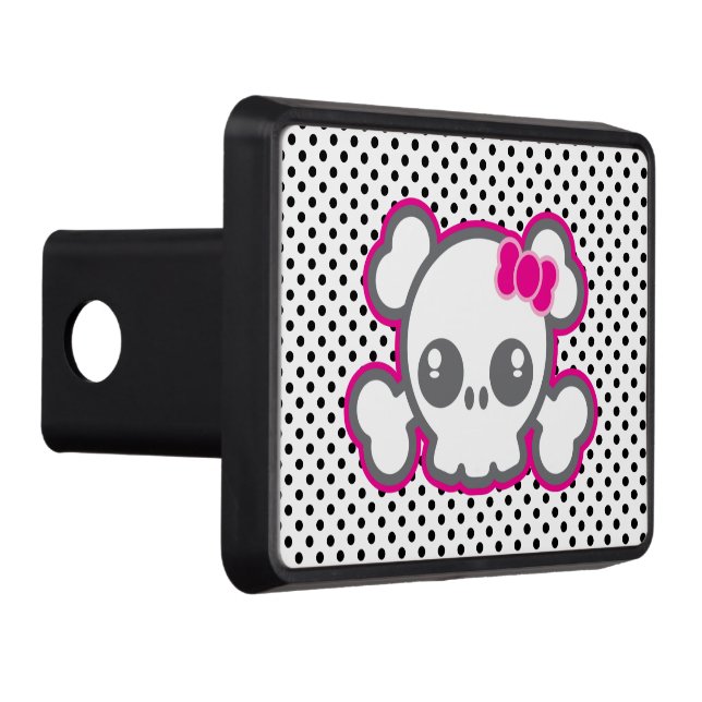 Kawaii Rosa Ribbon Skull Trailer Hitch Cover Skydd För Dragkrok (Höger)