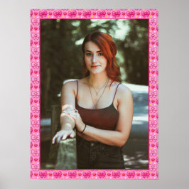 Kawaii Rosa Slingor Anpassad Foto Poster