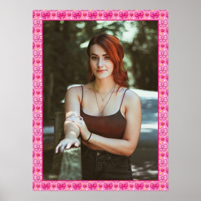 Kawaii Rosa Slingor Anpassad Foto Poster (Framsidan)