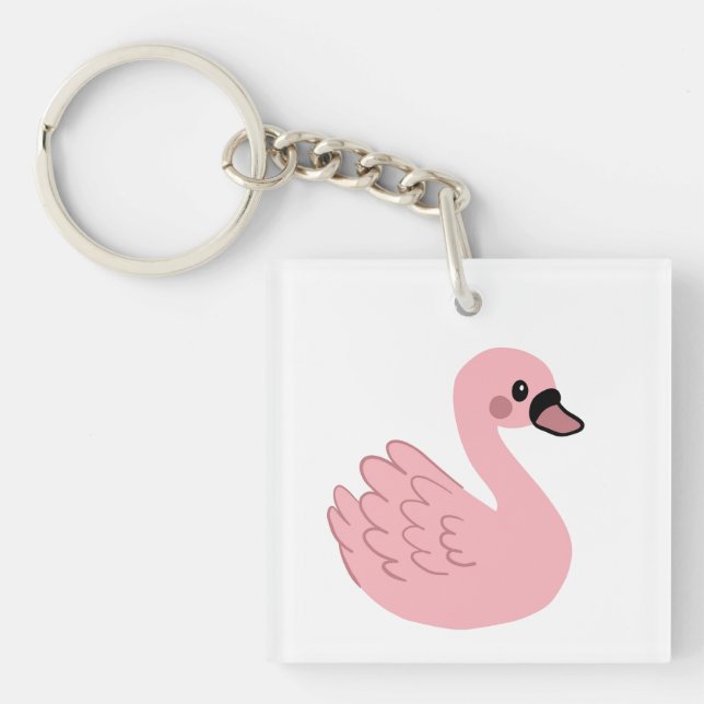 Kawaii Rosa Svan - Cute Tecknad Animal Design (Framsidan)