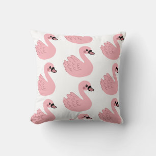 Kawaii Rosa Svan - Cute Tecknad Animal Design Kudde