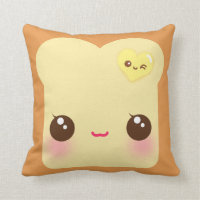 Kawaii rostat bröd med gulligt hjärtasmör