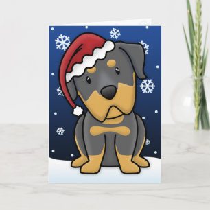 Kawaii Rottweiler-julkort Helgkort
