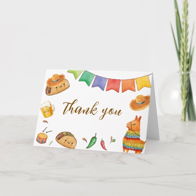 Kawaii Rustic Fiesta Taco 'Bout A Baby Shower Tack Kort (Framsida)