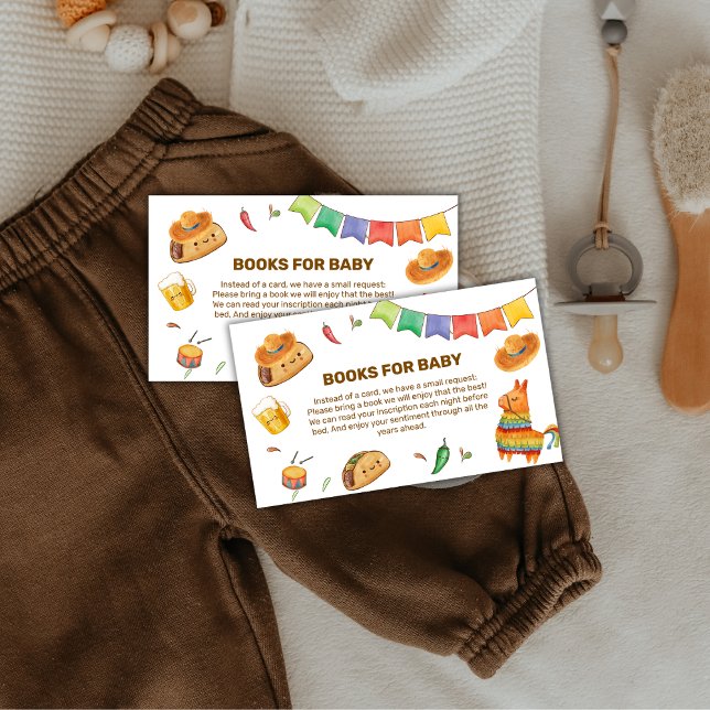 Kawaii Rustik Fiesta Taco Om Böcker Baby Shower  Tilläggskort (Kawaii Rustic Fiesta Taco Bout Books Baby Shower Enclosure Card)