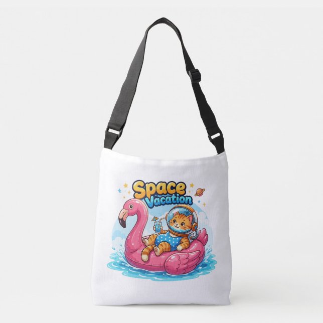 Kawaii rymdkatt semesterdesign axelväska (Framsida)