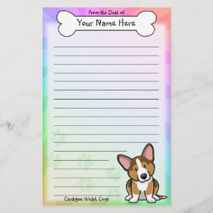 Kawaii Sable Cardigan Welsh Corgi Stationery Brevpapper