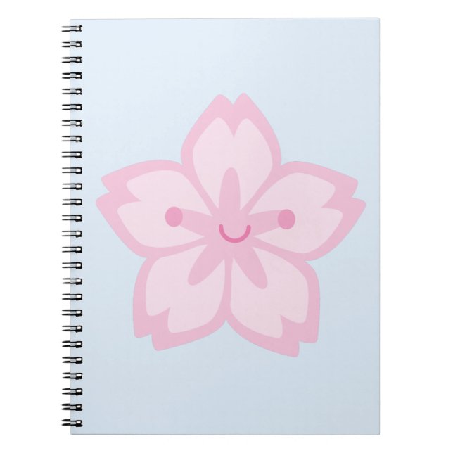 Kawaii Sakura Cherry Blommar Flower Anteckningsbok Med Spiral (Framsidan)