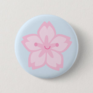 Kawaii Sakura körsbärsröd blommarblomma Knapp
