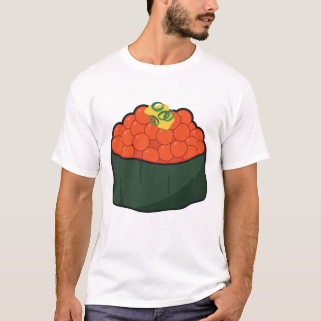 Kawaii Salmon Sushi - Kawaii Foodies T Shirt (Framsida)