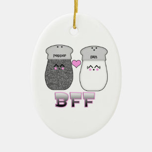 Kawaii Salt n Pepper BFF Julgransprydnad Keramik