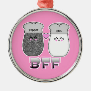 Kawaii Salt n Pepper BFF Julgransprydnad Metall
