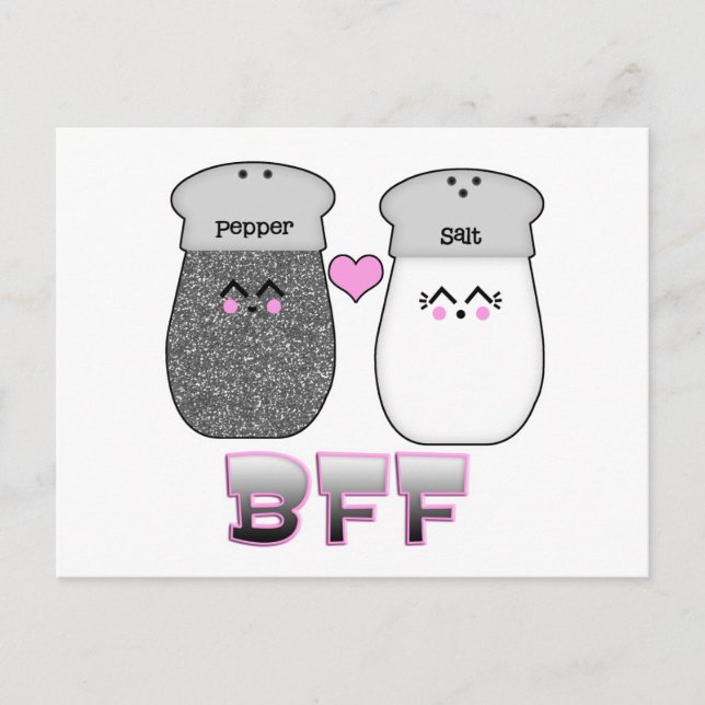 Kawaii Salt n Pepper BFF Vykort (Framsida)