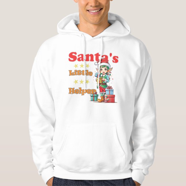 Kawaii Santa's Little Helper åt honom Hoodie (Framsida)