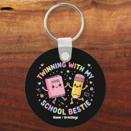 Kawaii School Bästa vän Tvilling Vänskap Nyckelring