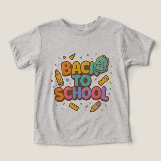 Kawaii School Supplies T Shirt (Design Framsida)