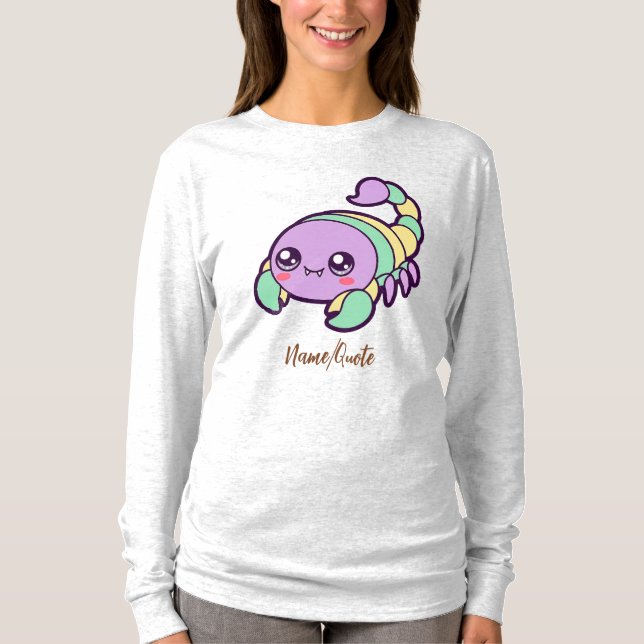 Kawaii Scorpion Cute Pastel Cartoon T Shirt (Framsida)