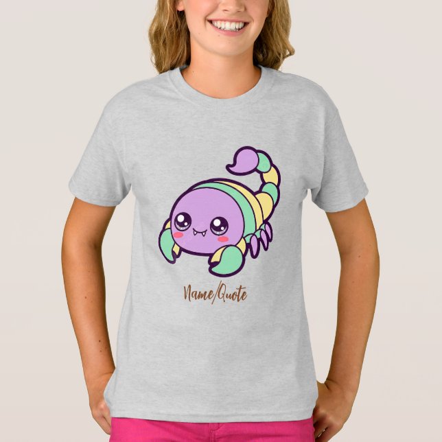 Kawaii Scorpion Cute Pastel Cartoon T Shirt (Framsida)
