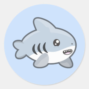 Kawaii Shark Runt Klistermärke