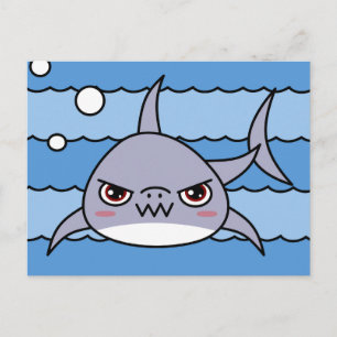 Kawaii Shark Vykort