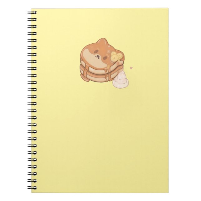 Kawaii Shiba Inu Bananas Pancakes Notebook Anteckningsbok (Framsidan)
