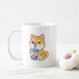 Kawaii Shiba Inu Boba 🐶🧋 – Söt bubbeltehund  Kaffemugg