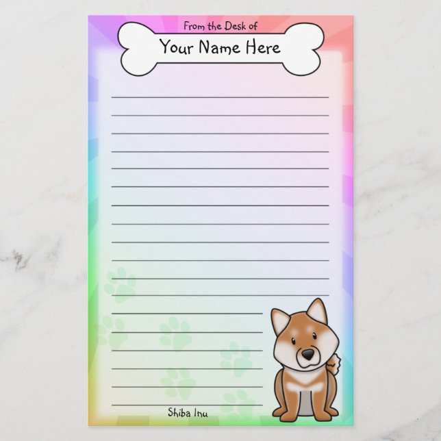 Kawaii Shiba Inu brevpapper (Framsida)