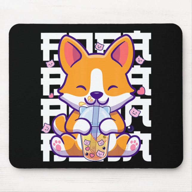 Kawaii Shiba Inu Hund Bubble Tea Boba Anime Gifts  Musmatta (Framsidan)