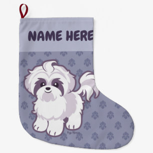 Kawaii Shih Tzu Stor Julstrumpa
