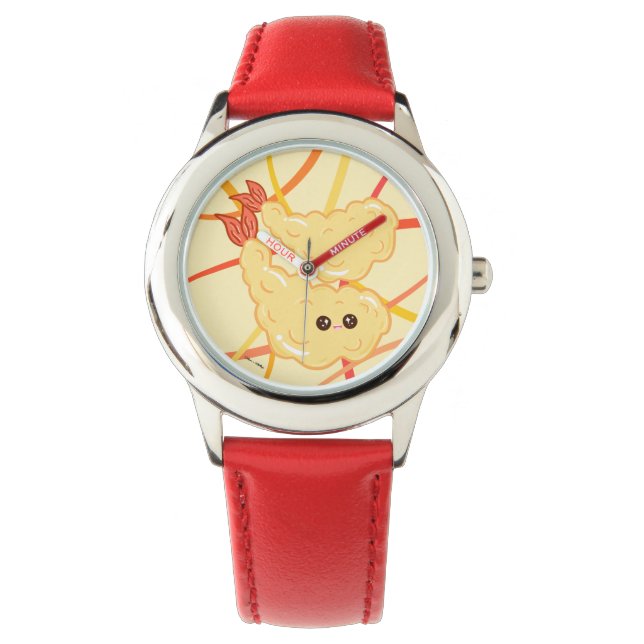 Kawaii Shrimp Tempura Teckning japansk cute Armbandsur (Framsida)