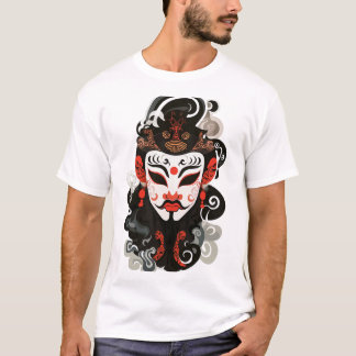 Kawaii Sichuan Opera Ansikte Mask T-Shirt
